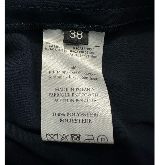 rokh One Shoulder Knot Dress Women's 38 Navy Blue Crepe Midi Ruffle RTR - Picture 8 of 11